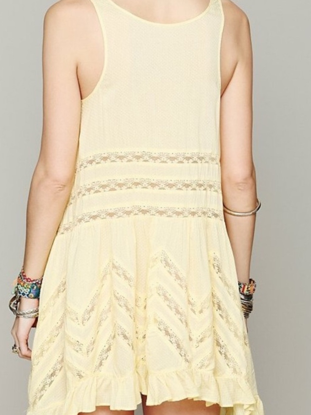 FREE PEOPLE Boho Trapeze Lace Voile Mini Tank Dress - Picture 3 of 11